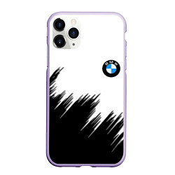 Чехол iPhone 11 Pro матовый BMW чёрные штрихи текстура