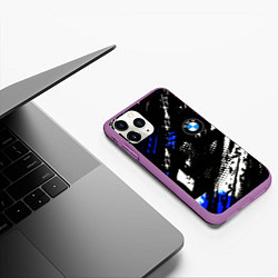 Чехол iPhone 11 Pro матовый BMW stripes color auto sport, цвет: 3D-фиолетовый — фото 2