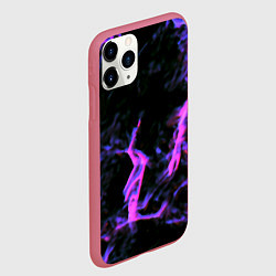 Чехол iPhone 11 Pro матовый Неоновая текстура разрывы текстура, цвет: 3D-малиновый — фото 2