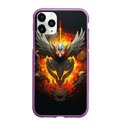Чехол iPhone 11 Pro матовый Огненный символ орла, цвет: 3D-фиолетовый