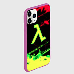 Чехол iPhone 11 Pro матовый Half life кислотное лого флейм, цвет: 3D-фиолетовый — фото 2