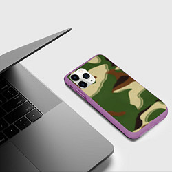 Чехол iPhone 11 Pro матовый Камуфляжная текстура, цвет: 3D-фиолетовый — фото 2