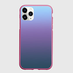 Чехол iPhone 11 Pro матовый Градиент голубой фиолетовый синий, цвет: 3D-малиновый