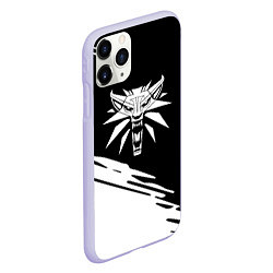 Чехол iPhone 11 Pro матовый Ведьмак лого белое линии, цвет: 3D-светло-сиреневый — фото 2