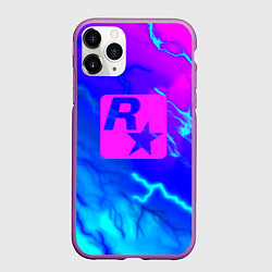 Чехол iPhone 11 Pro матовый Rockstar storm молнии, цвет: 3D-фиолетовый