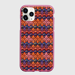 Чехол iPhone 11 Pro матовый Абстрактный паттерн мозаикой, цвет: 3D-малиновый