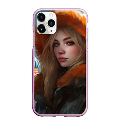 Чехол iPhone 11 Pro матовый Русская девушка в стиле аниме Москва
