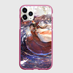 Чехол iPhone 11 Pro матовый Touhou Project Рейму Cute, цвет: 3D-малиновый