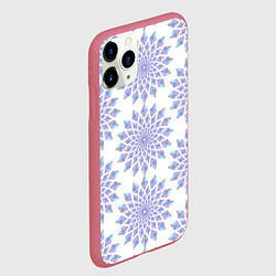 Чехол iPhone 11 Pro матовый Криптовалюта Эфириум паттерн по кругу на белом, цвет: 3D-малиновый — фото 2