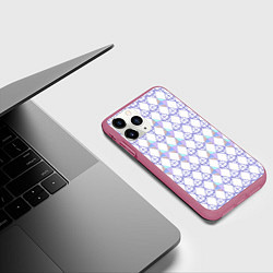 Чехол iPhone 11 Pro матовый Криптовалюта Ethereum на белом, цвет: 3D-малиновый — фото 2