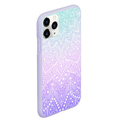 Чехол iPhone 11 Pro матовый Волшебная мандала розовый, цвет: 3D-светло-сиреневый — фото 2
