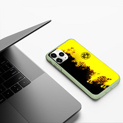Чехол iPhone 11 Pro матовый Borussia fc sport краски, цвет: 3D-салатовый — фото 2