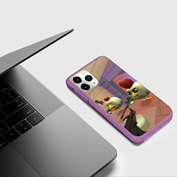 Чехол iPhone 11 Pro матовый Чикен ган - скрин, цвет: 3D-фиолетовый — фото 2