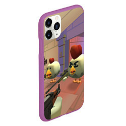 Чехол iPhone 11 Pro матовый Чикен ган - скрин, цвет: 3D-фиолетовый — фото 2