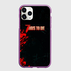 Чехол iPhone 11 Pro матовый 7 Days to Die краски текстура, цвет: 3D-фиолетовый