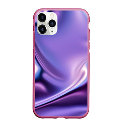 Чехол iPhone 11 Pro матовый Голография - изгибающийся металлический фиолетовый, цвет: 3D-малиновый