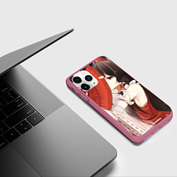 Чехол iPhone 11 Pro матовый Touhou Project Рейму Cute, цвет: 3D-малиновый — фото 2