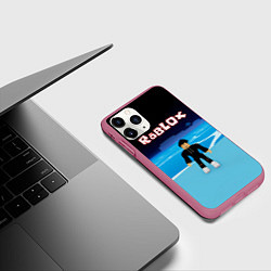 Чехол iPhone 11 Pro матовый Мальчик Роблокс, цвет: 3D-малиновый — фото 2