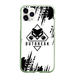 Чехол iPhone 11 Pro матовый Rainbow six outbreak черные краски, цвет: 3D-салатовый