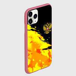 Чехол iPhone 11 Pro матовый Имперский герб россии краски, цвет: 3D-малиновый — фото 2
