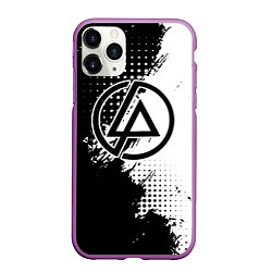 Чехол iPhone 11 Pro матовый Linkin park - черно-белая абстракция