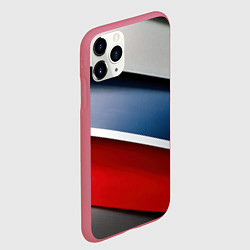 Чехол iPhone 11 Pro матовый Разноцветная полосы абстракция, цвет: 3D-малиновый — фото 2
