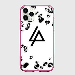 Чехол iPhone 11 Pro матовый Linkin park краски текстура, цвет: 3D-малиновый