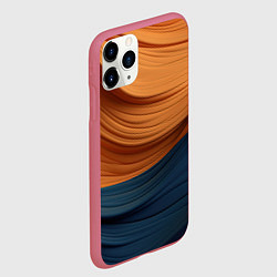 Чехол iPhone 11 Pro матовый Оранжевая и синяя абстракция, цвет: 3D-малиновый — фото 2