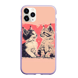 Чехол iPhone 11 Pro матовый Влюбленные котята 14 февраля