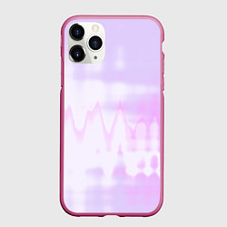 Чехол iPhone 11 Pro матовый Нежная светло-сиреневая абстракция тай-дай, цвет: 3D-малиновый