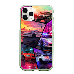 Чехол iPhone 11 Pro матовый GTA style cars