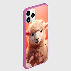 Чехол iPhone 11 Pro матовый Милая влюбленная овечка, цвет: 3D-фиолетовый — фото 2