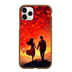 Чехол iPhone 11 Pro матовый Влюбленная пара в день святого Валентина