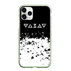 Чехол iPhone 11 Pro матовый Ведьмак краски текстура, цвет: 3D-салатовый
