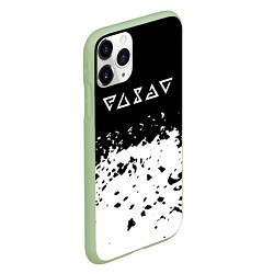 Чехол iPhone 11 Pro матовый Ведьмак краски текстура, цвет: 3D-салатовый — фото 2