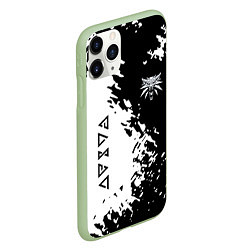 Чехол iPhone 11 Pro матовый The Witcher game краски, цвет: 3D-салатовый — фото 2