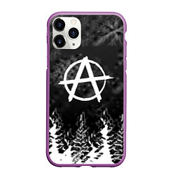 Чехол iPhone 11 Pro матовый Anarchy winter gray, цвет: 3D-фиолетовый