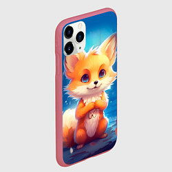 Чехол iPhone 11 Pro матовый Рыжая милая лисичка, цвет: 3D-малиновый — фото 2