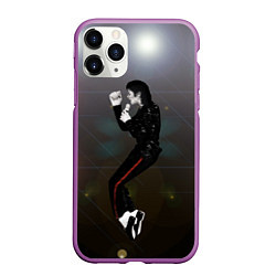 Чехол iPhone 11 Pro матовый Michael Jackson в прыжке, цвет: 3D-фиолетовый