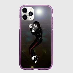 Чехол iPhone 11 Pro матовый Michael Jackson в прыжке, цвет: 3D-фиолетовый