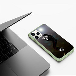 Чехол iPhone 11 Pro матовый Michael Jackson в прыжке, цвет: 3D-салатовый — фото 2