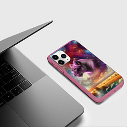 Чехол iPhone 11 Pro матовый Небесный львица, цвет: 3D-малиновый — фото 2