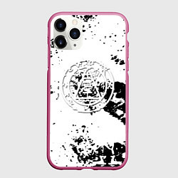 Чехол iPhone 11 Pro матовый Silent hill logo краски, цвет: 3D-малиновый