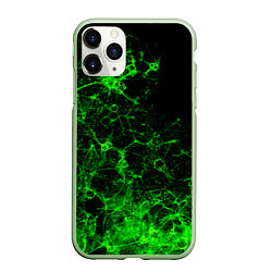 Чехол iPhone 11 Pro матовый Неоновый зеленый дым, цвет: 3D-салатовый