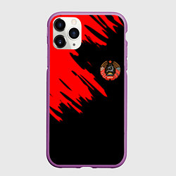 Чехол iPhone 11 Pro матовый БССР текстура краски, цвет: 3D-фиолетовый