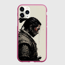 Чехол iPhone 11 Pro матовый Самурай - Ghost of Thusima, цвет: 3D-малиновый