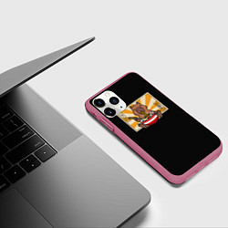 Чехол iPhone 11 Pro матовый Капибара в японском стиле, цвет: 3D-малиновый — фото 2