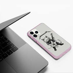 Чехол iPhone 11 Pro матовый Mewtallica, цвет: 3D-розовый — фото 2