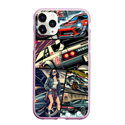 Чехол iPhone 11 Pro матовый Japanese cars art