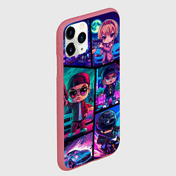 Чехол iPhone 11 Pro матовый GTA chibi style, цвет: 3D-малиновый — фото 2